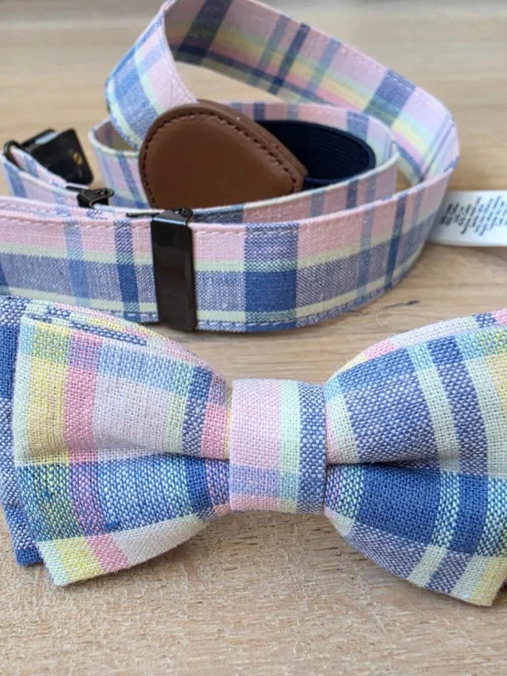 Janie & Jack Plaid Suspenders + Bow Tie Set (0-2T Baby/Toddler)